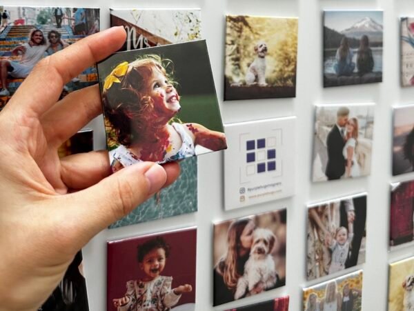 Display of Purple Hugs Custom Photo Magnets