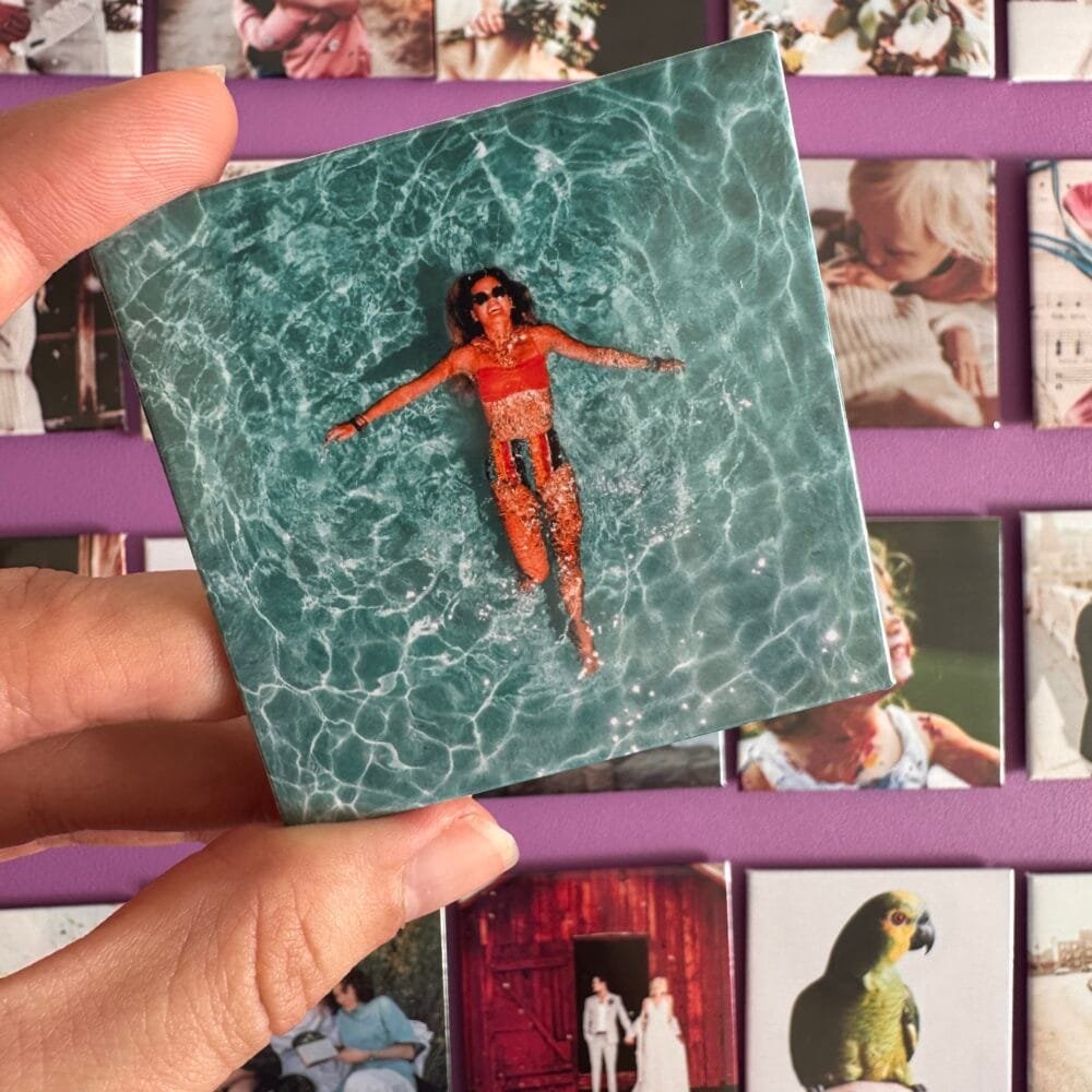 Set of 3 Purple Hugs Custom Photo Magnets