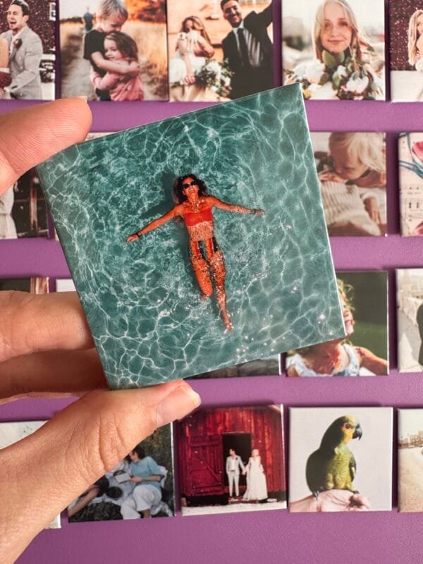 Set of 3 Purple Hugs Custom Photo Magnets